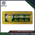 supply copper logo metal plate with characters in gold for souvenir metal name plate sticker